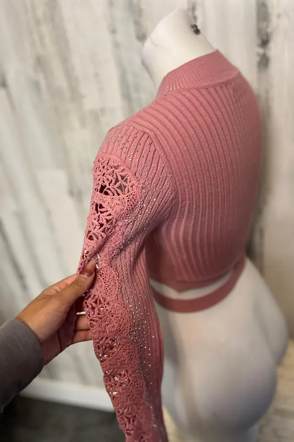 Pink Cropped Sweater Size XS - Image 2