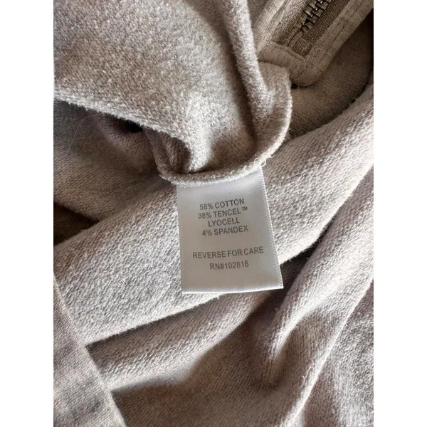 Garnet Hill Trainer Hooded Sweater Mini Dress Oatmeal Beige Women’s size Small - Image 8