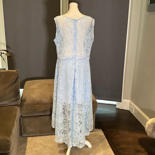 Women’s Blue Floral Lace High Low Cocktail Party Bridesmaid Dress Size XL NEW - Image 5