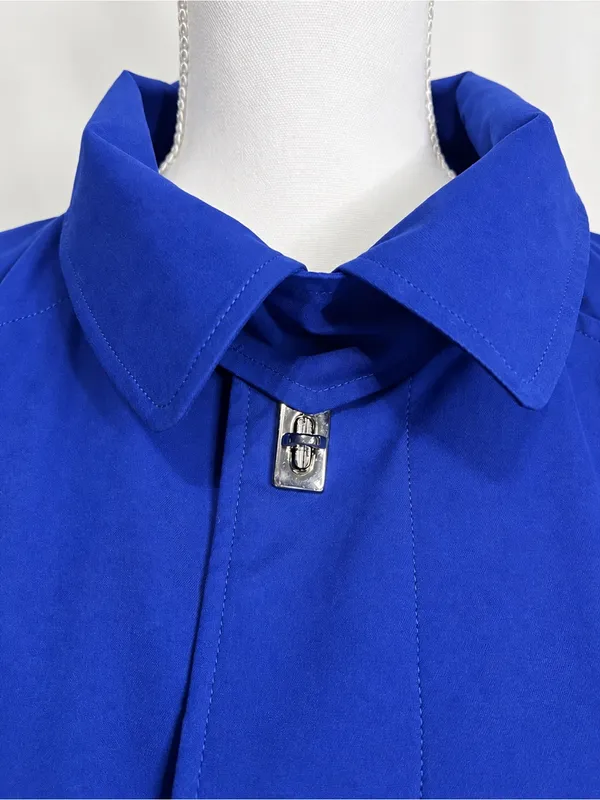 Ralph Lauren Cobalt Blue Belted Long Trench Coat - Image 13