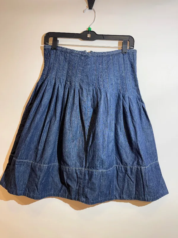 NWT Free People We The Free Peyton Pintuck A-Line Denim Midi Skirt Size 4 - Image 2