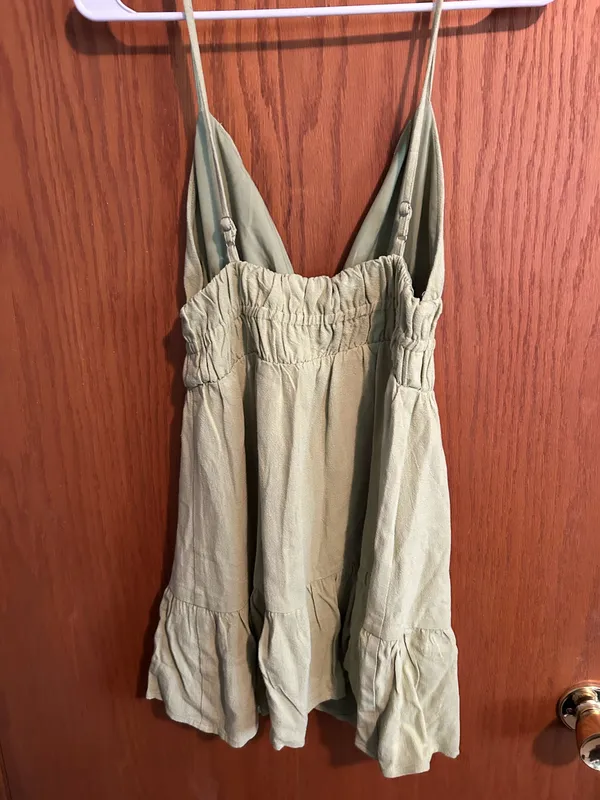 Green Princess Polly Mini Dress Sage - Image 4