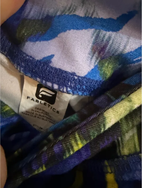 Fabletics Women's Large Blue Abstract Pattern Leggings - Image 5