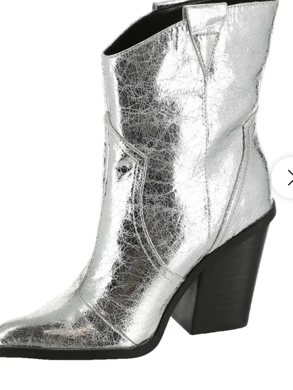 NEW DV Dolce Vita Nazareth Western Women’s Silver Boots Size 5 - Image 3