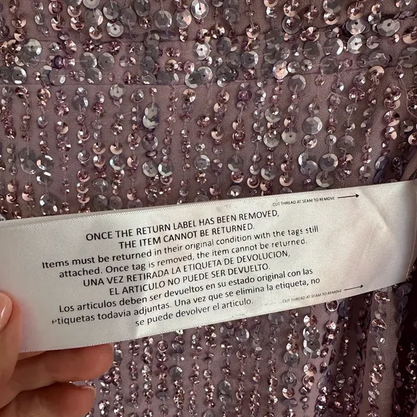Mac Duggal Sequin Long Puff Sleeve Cocktail Midi in‎ Lavender- NWT - Image 7