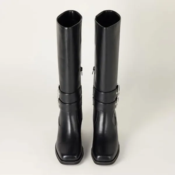 The Drop Women's Sage Tall Biker Boot with Buckles, Black, NWT size 7.5 - Image 4