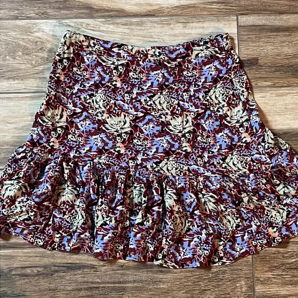 Free people purple floral ruffled mini skirt - Image 5