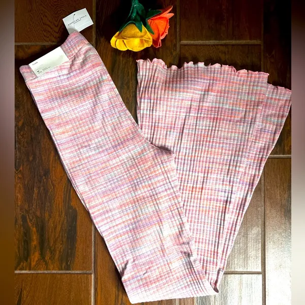 American Eagle Pink Flare High Waisted Pants Regular - Image 2