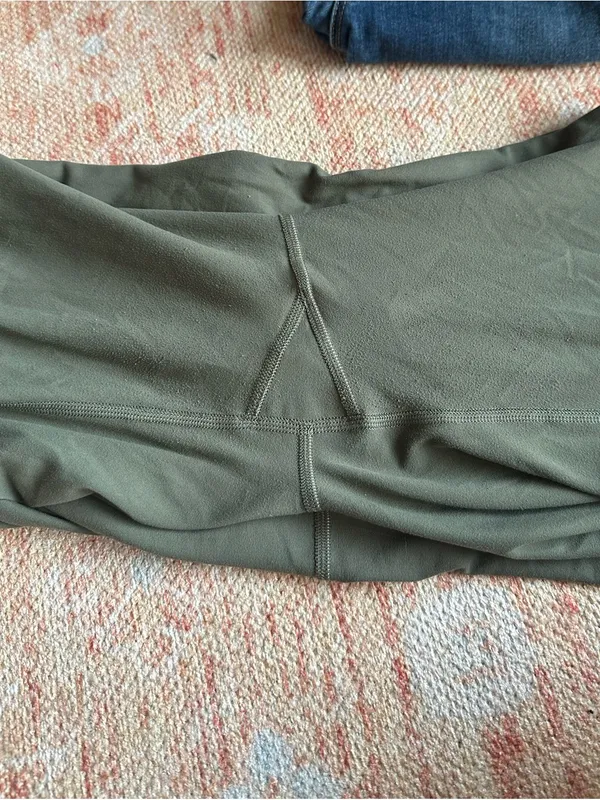 Lululemon super high rise flare groove pant army green sage W5F2GS size 14 - Image 8