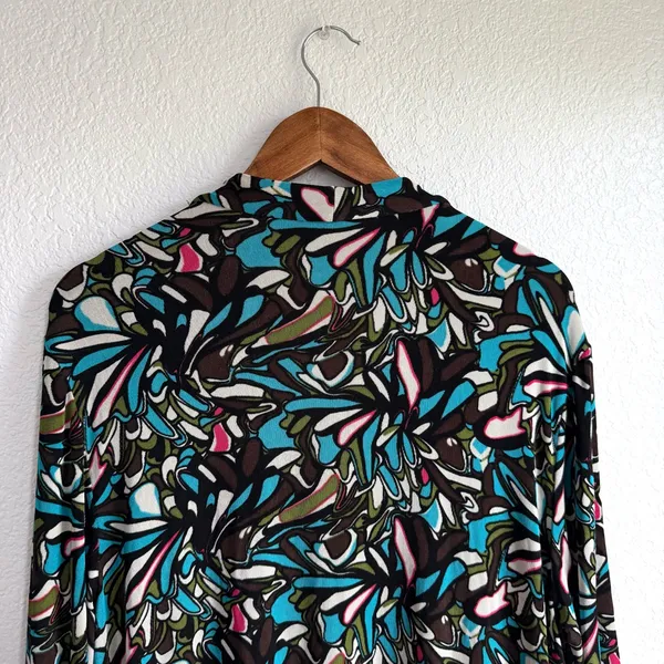 Chico’s Travelers Womens Cardigan Multicolor Floral Half Sleeve Size 3 XL 16 - Image 4