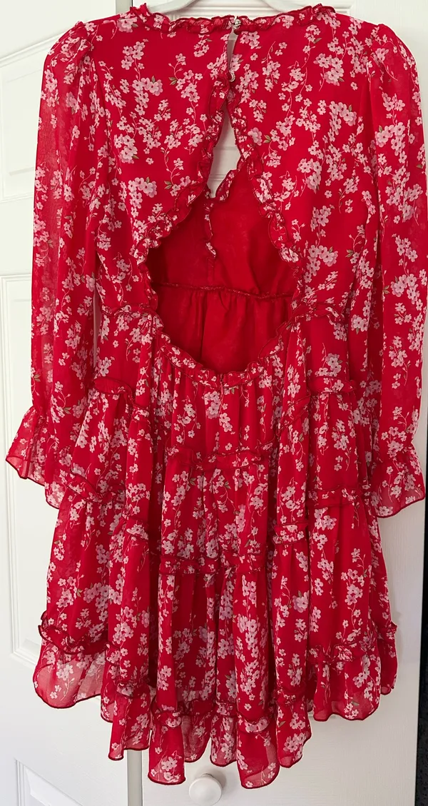 Red Floral Dress - Image 3