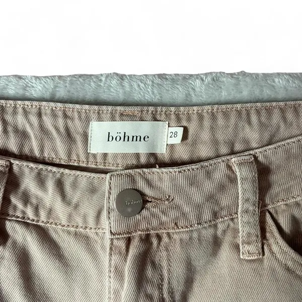Bohme Charlie Distressed Cropped Flare Jeans Frayed Hem Ripped‎ Knee - Image 3