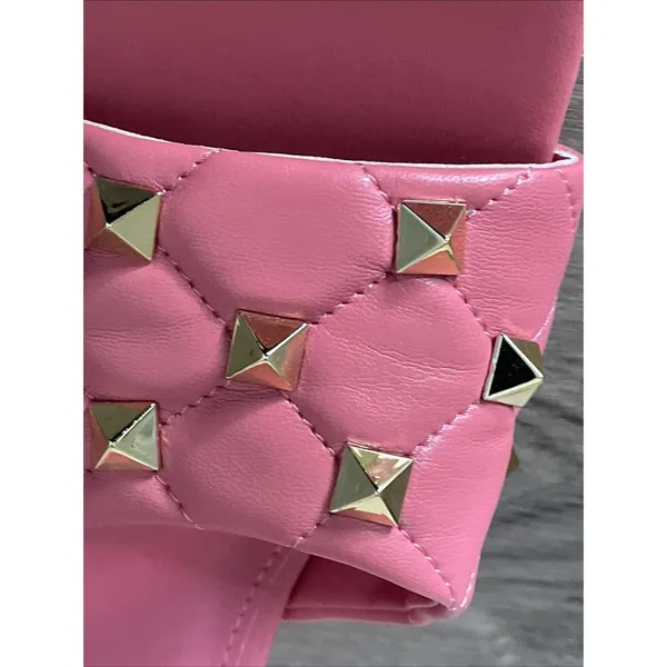 Marc Fisher Size 8M Salmon Pink Studded Slide Heels‎ Square Toe Mule Sandals - Image 10