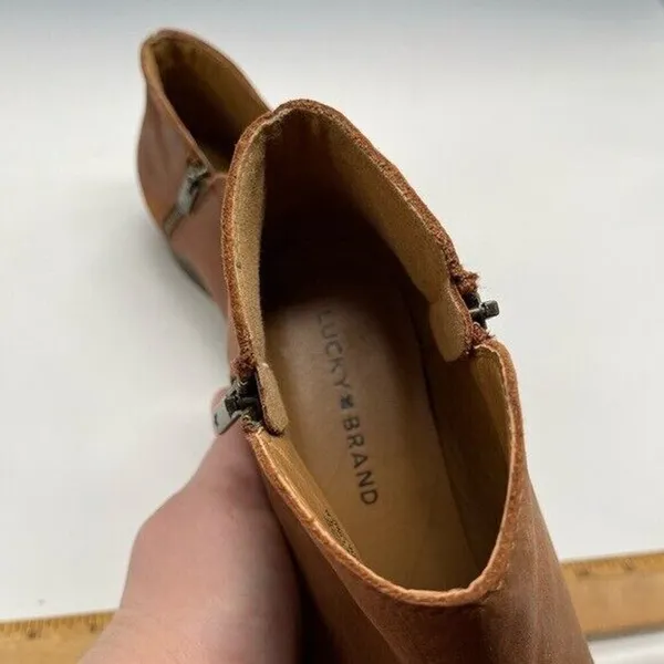 Lucky‎ Brand 8.5 LP-Burklee Brown Booties Leather 39 - Image 7