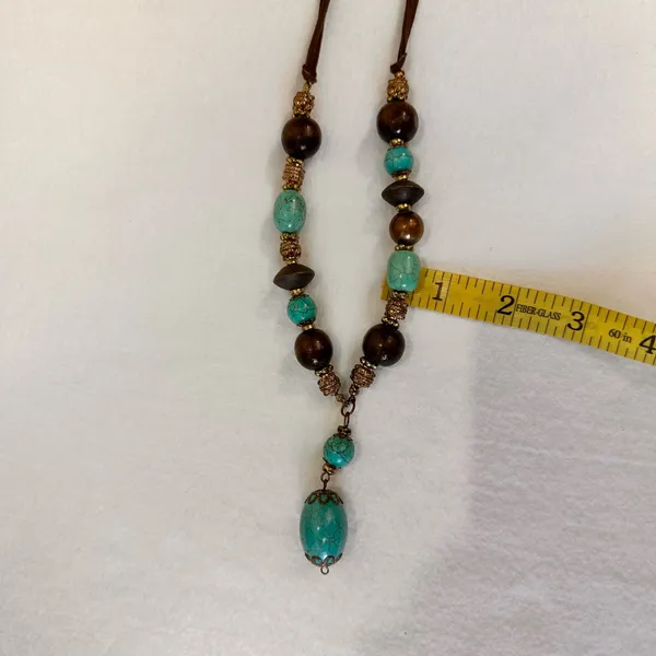 Vintage Single Strand Women's Necklace Beaded Bohemian Handmade Turquoise Retro - Image 7