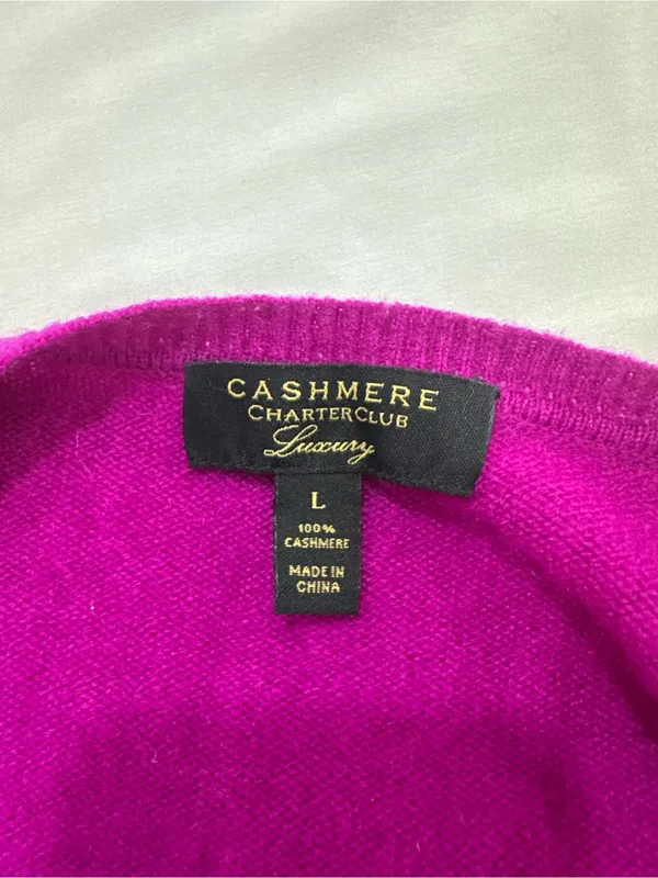 Charter Club Cashmere Charter Club Womens Large V Neck 100% Cashmere Sweater - Image 4