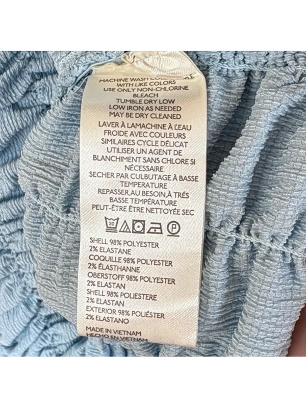 NWT Anthropologie Ruched Baby Doll Top Blue Size XL - Image 9