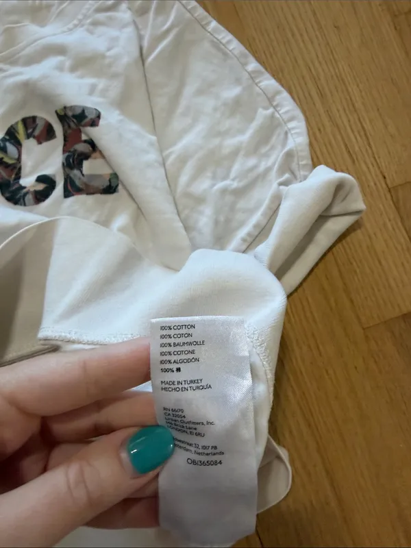 by Anthropologie White Peace Short Sleeve T-Shirt Sz S - Image 6