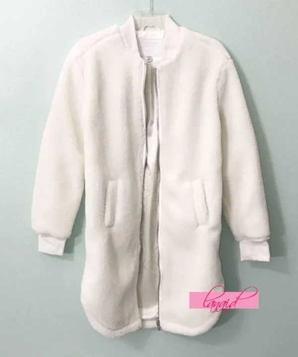 Angel's Advocate Bomber Sherpa Fuzzy Teddy Faux Fur Long Coat Jacket - Image 10