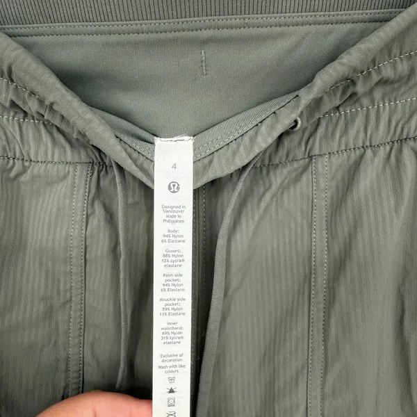 Lululemon Align Ribbed Jogger Pants Olive Green Size 4 Drawstring Pockets - Image 5