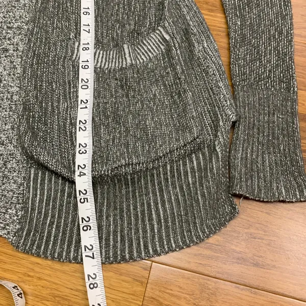 American Eagle Open Knit Cardigan Womens Small Gray Green Pockets Lightweight‎ - Image 8