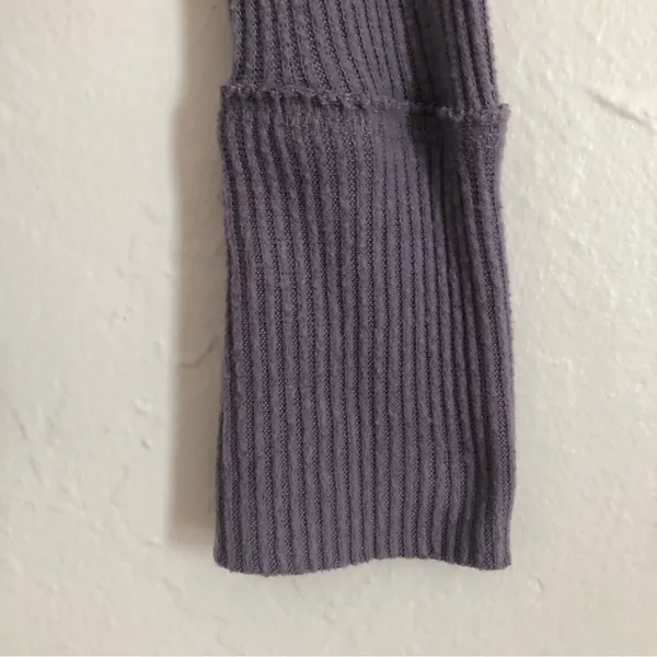 Free People We the Free Rib Purple Long Sleeve Cowl Split Back Sweater Small - Image 6