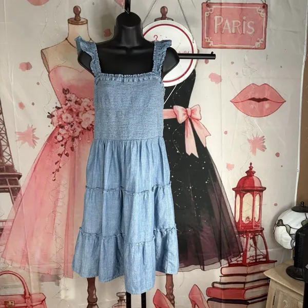 NWT J. Crew Chambray Smocked Tiered Cotton Sun Dress Sz S - Image 3