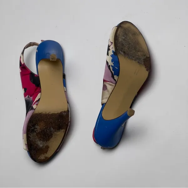 Multicolor Open Toe Heels 7.5 Pink - Image 3