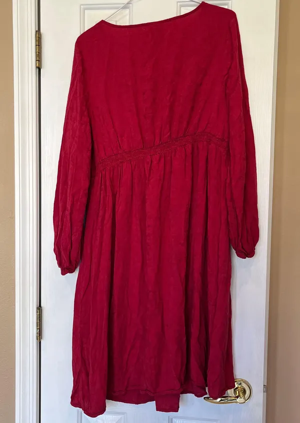Dress Loose Flowy Pink Long Sleeve Size XL Artsy Motherhood - Image 3
