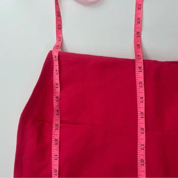 NWT By Anthropologie One-Shoulder Ruffle Linen Column Midi Dress pink‎ sz XL - Image 5
