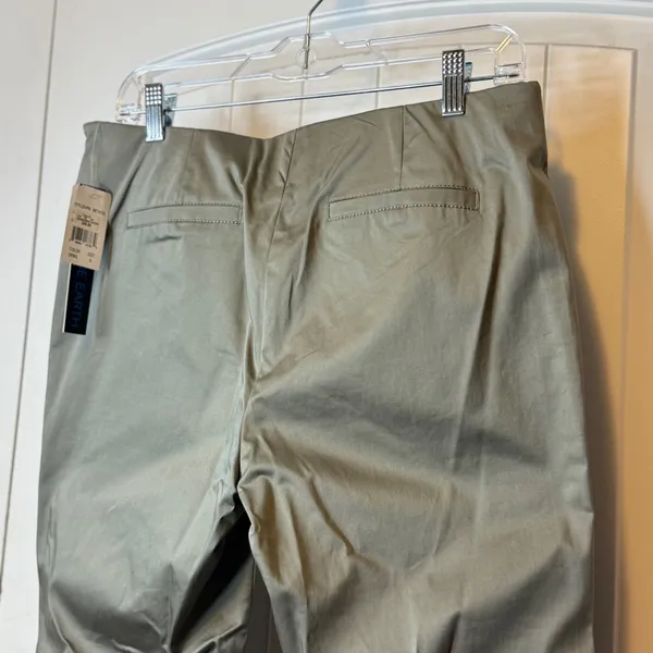NWT Blue Earth Womens Stretch Ankle Pants Olive Green Pintuck Seam Side Zip Sz 8 - Image 5