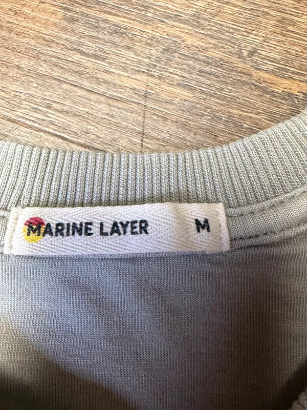 Marine Layer Cloud 9 Cropped Pullover Sweatshirt Women's Medium Shadow Green - Image 5