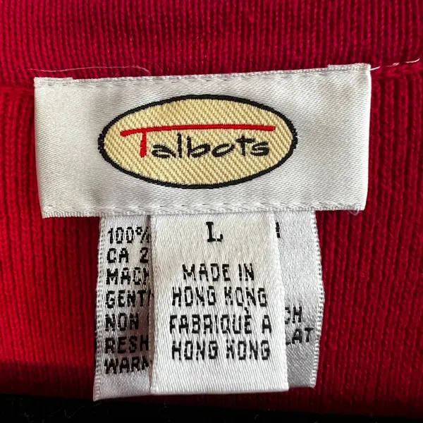 Vintage Talbots Button Up Cardigan Sweater Size‎ Large Hot Pink Short Sleeve - Image 5