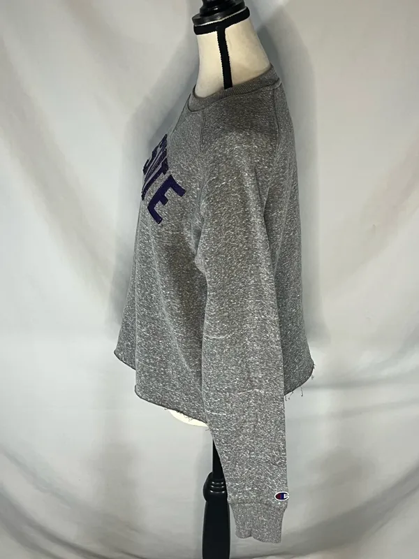 Champion K-State Powercat Raw Hem Cropped Women’s Crewneck Sweatshirt Small - Image 3
