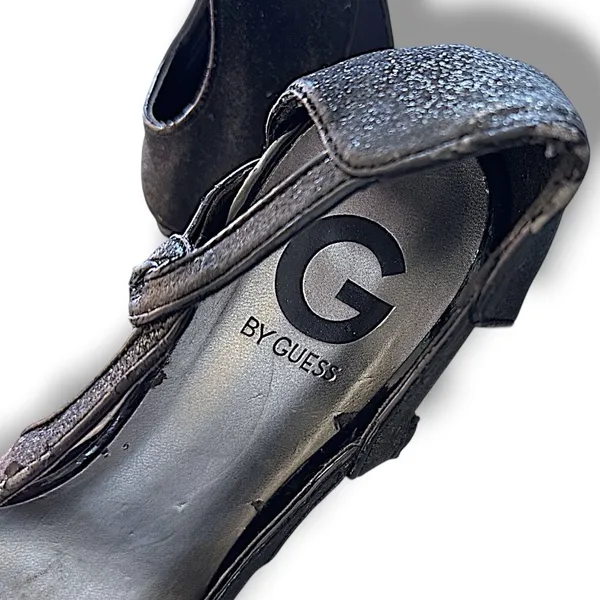 G by Guess Platform Pumps Womens‎ Black Good Glitter Peep Toe Heels Size 7.5 - Image 8