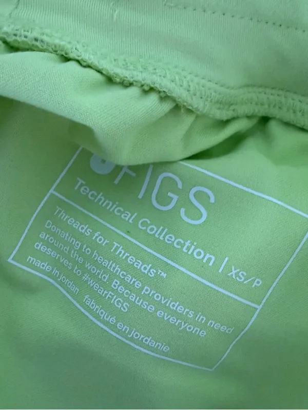 FIGS Zamora High Waisted Jogger Scrub Pants XS Petite Neon Green - Image 6