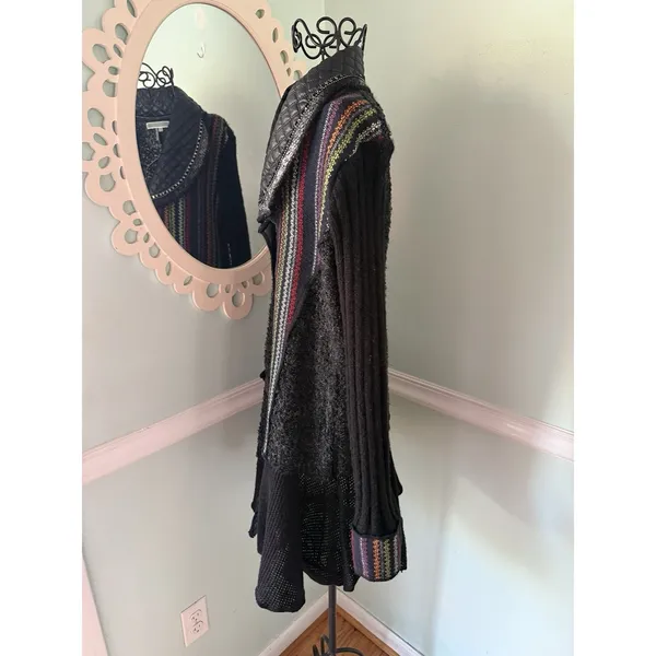 Liquid‎ by Sioni Artsy Funky Whimsical Goth Boho Punk Sweater Cardigan Jacket S - Image 5