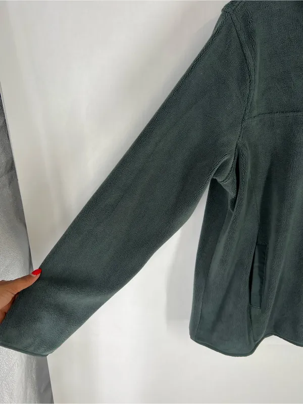 Green Snap-Placket‎ Fleece Pullover - Image 3