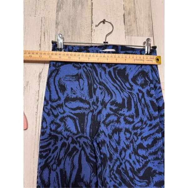 Urban Outfitters Bryn Pull On Flare Pants Blue And Black Swirl Print size XS - Image 6