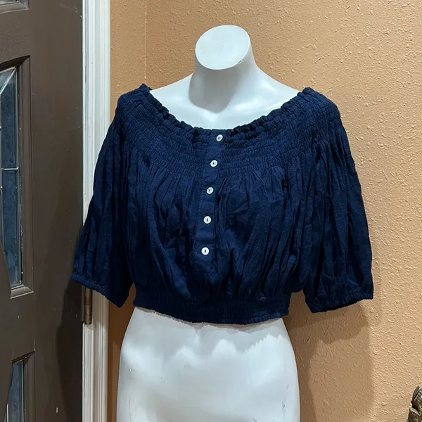 We the free navy blue crop top - Image 2