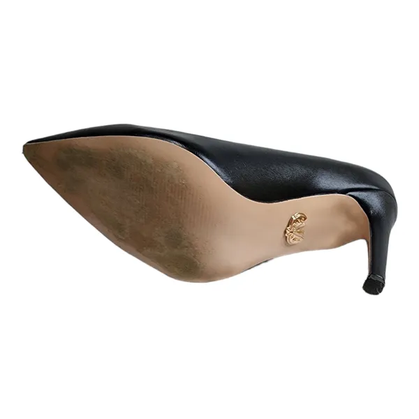 Petit Cadeau Lavinia Black Vegan Leather Stilettos Women's Size 7 - Image 5