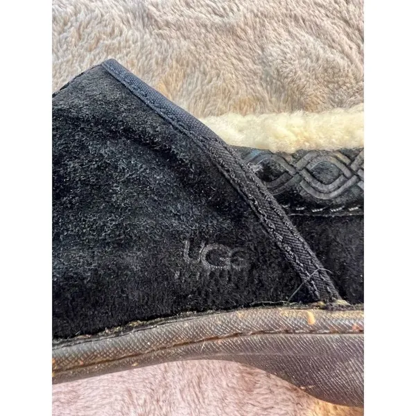 UGG Australia Unisex Black Sheepskin Slip-On Loafers Casual Shoes - Image 10
