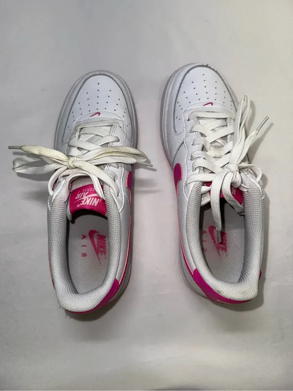 Nike Air Force 1 Low White Laser Fuchsia Pink FV5948-102 Youth 7Y Women 8.5 - Image 5