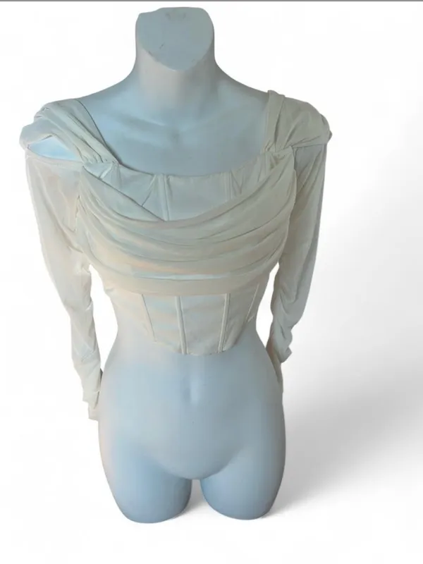 Draped Corset Crop Top - Image 3
