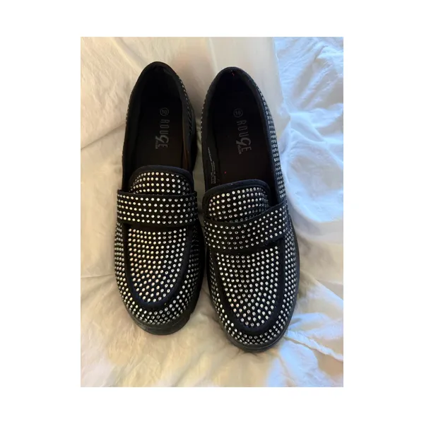 Rouge Helium Loafers Womens Size 10 EU40 Black Rhinestone Platform Chunky Sole - Image 8