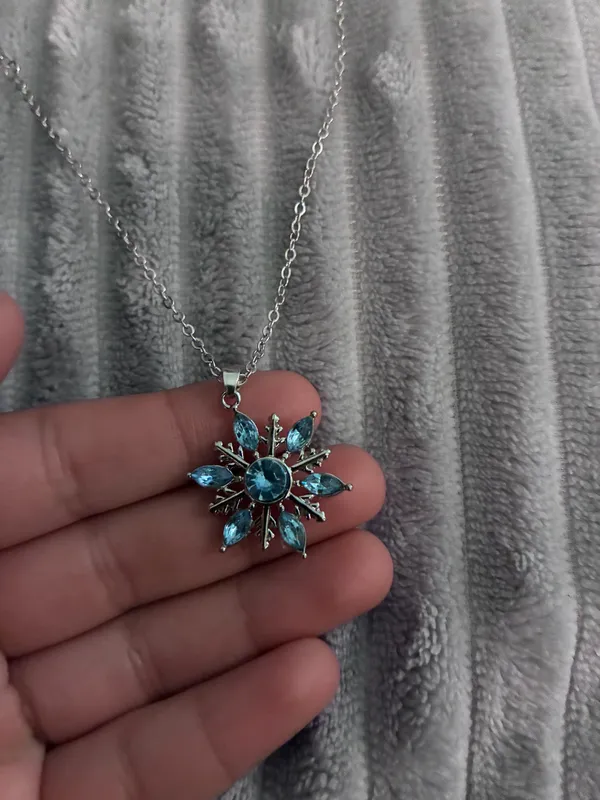 Snowflake Necklace 925 Sterling Silver Blue Snowflake Pendant Christmas Necklace for Women Holiday Birthday Gifts - Image 4