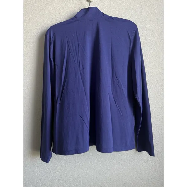 L.L. Bean Access Trail Pullover Quarter‎ Zip Women's XL Purple Top Minimalist - Image 4