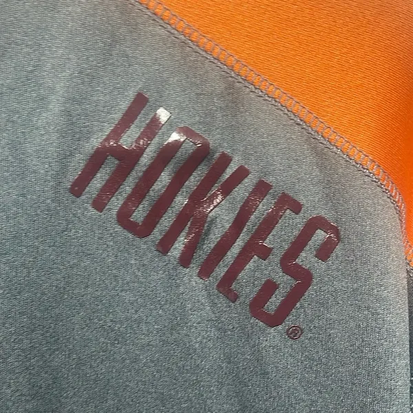 Champion grey/Orange Maroon thin fitted 1/4 zip jacket size S HokieVirginia Tech - Image 5