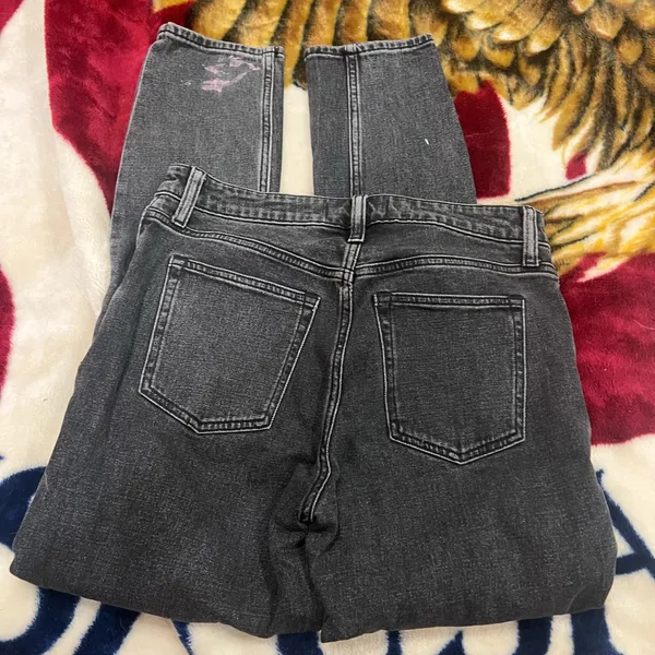Abercrombie & Fitch Women's Dark Gray Straight Leg Jeans - Image 2