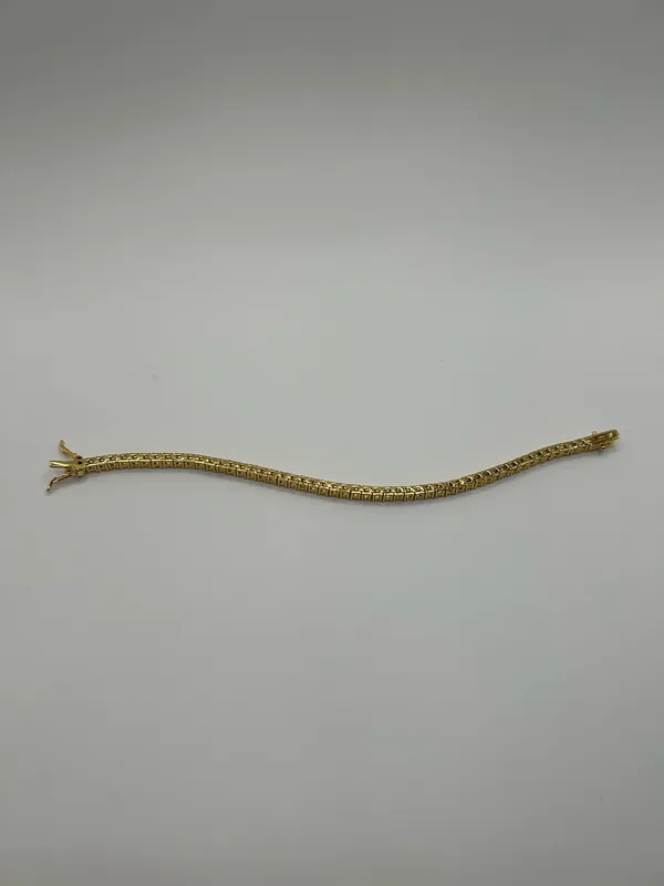 Moissanite Iced Out Tennis Bracelet Gold 3mm 7 Inch Brand New VVS1 Fast Shipping - Image 2